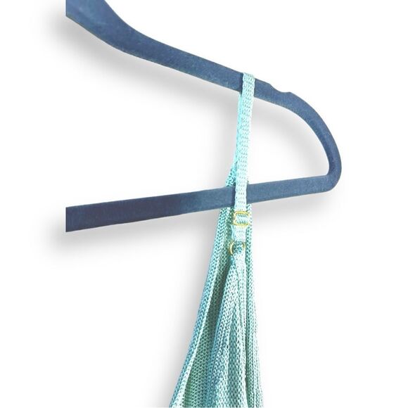 REVOLVE Flook The Label Kendall Dress in Mint Crochet Sheer Low Back Maxi NWT L - Picture 9 of 9